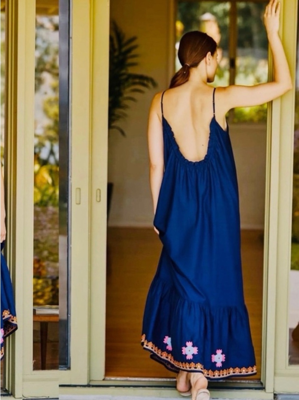NWOT/Anthropologie The Malika Blue Embroidered Dress/small loose fit/ - Picture 2 of 14